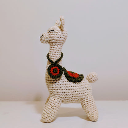 Llama with Medallion Amigurumi - Crochet Plush Figurine