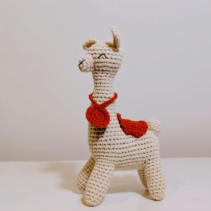 Llama with Medallion Amigurumi - Crochet Plush Figurine