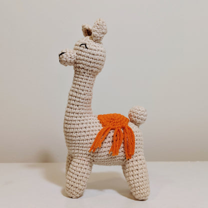 Llama with Fringed Saddle Amigurumi - Handmade Crochet Stuffed Plushie