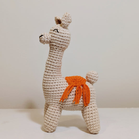 Llama with Fringed Saddle Amigurumi - Handmade Crochet Stuffed Plushie