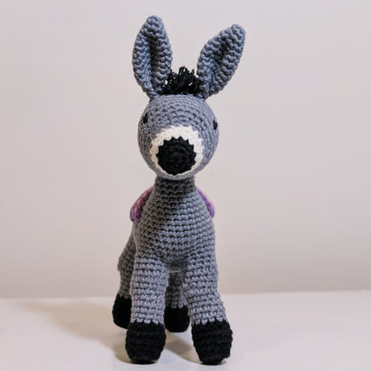 Donkey SM (Pink Lavender Saddle) - Crochet Plush Figurine