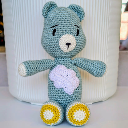 Bear with Cloud Amigurumi - Handmade Crochet Plushie