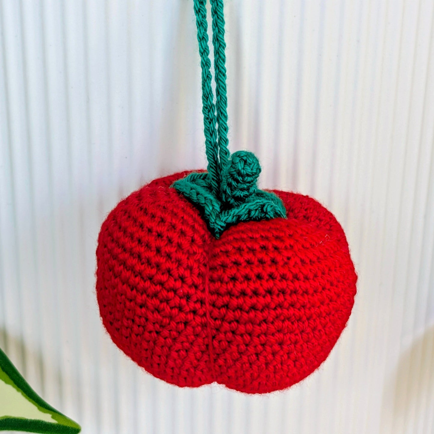 Apple on String Amigurumi - Handmade Crochet Keychain
