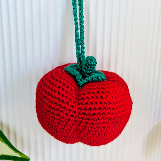 Apple on String Amigurumi - Handmade Crochet Keychain