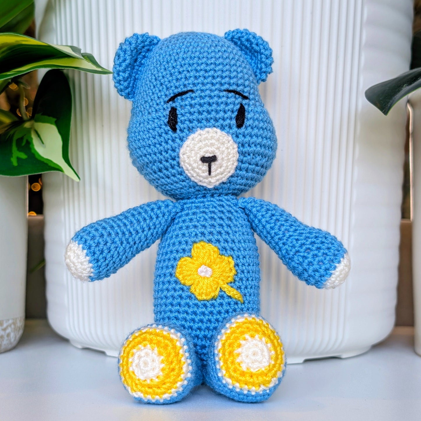 Bear with Flower Amigurumi - Handmade Crochet Plushie