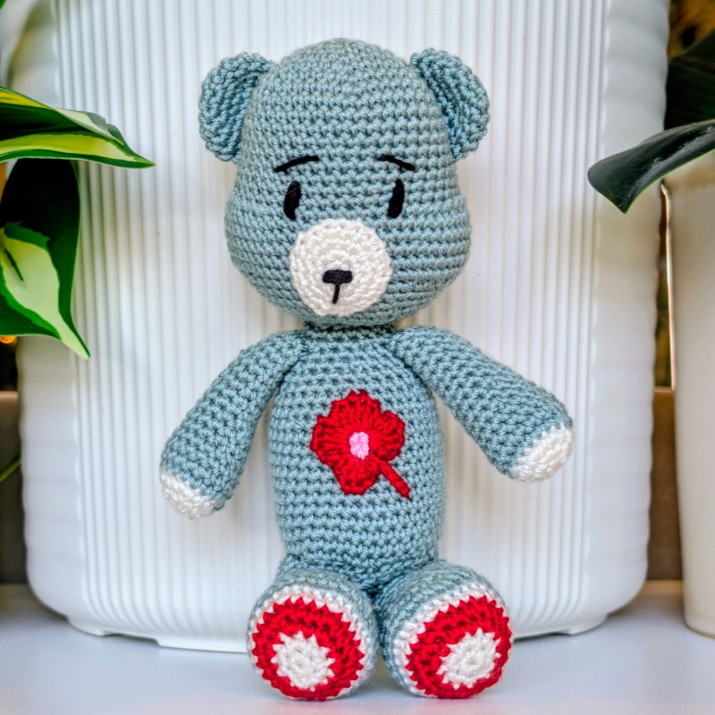 Bear with Flower Amigurumi - Handmade Crochet Plushie