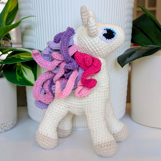 Unicorn (Beige Foot) - Large - Amigurumi Crochet Plushie