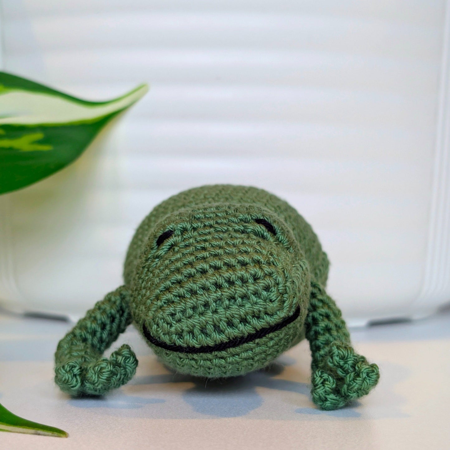 Jumping Frog (Dark Sage) Crochet Plush