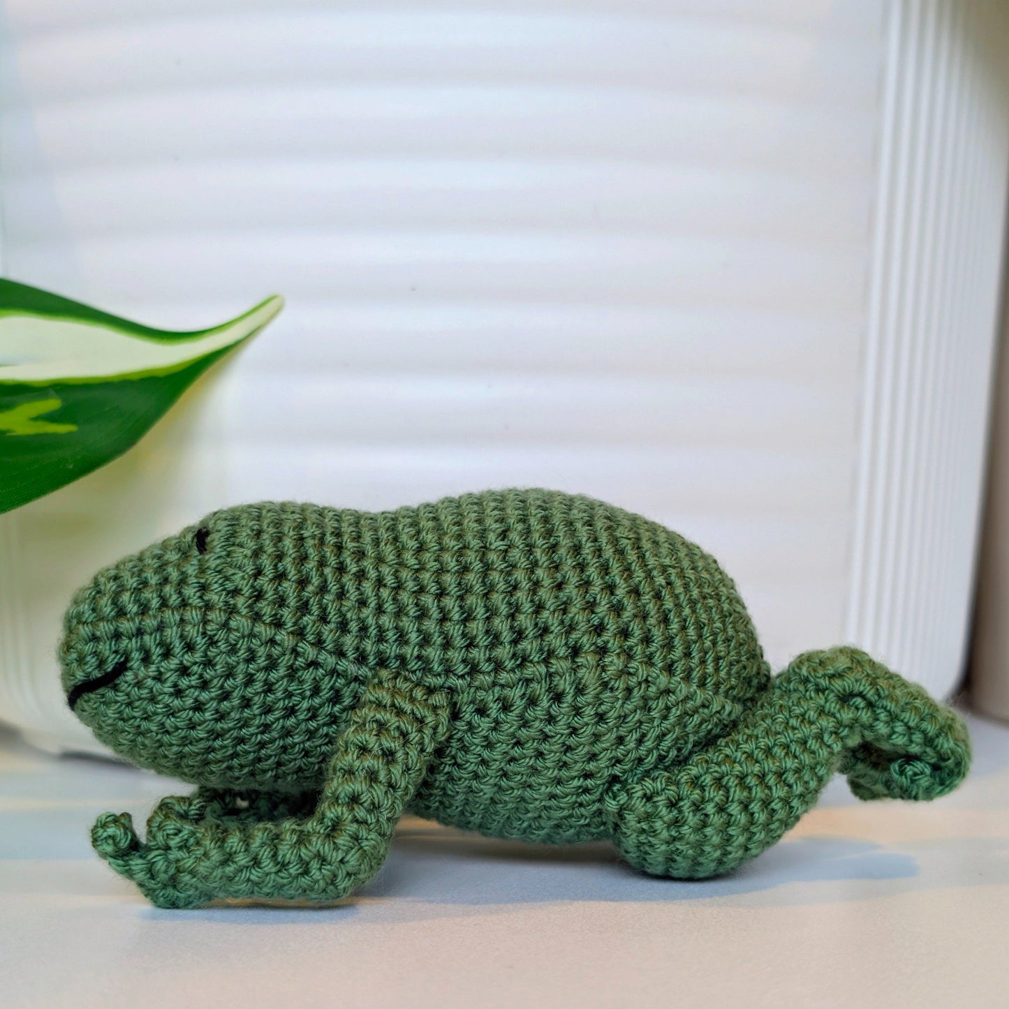 Jumping Frog (Dark Sage) Crochet Plush