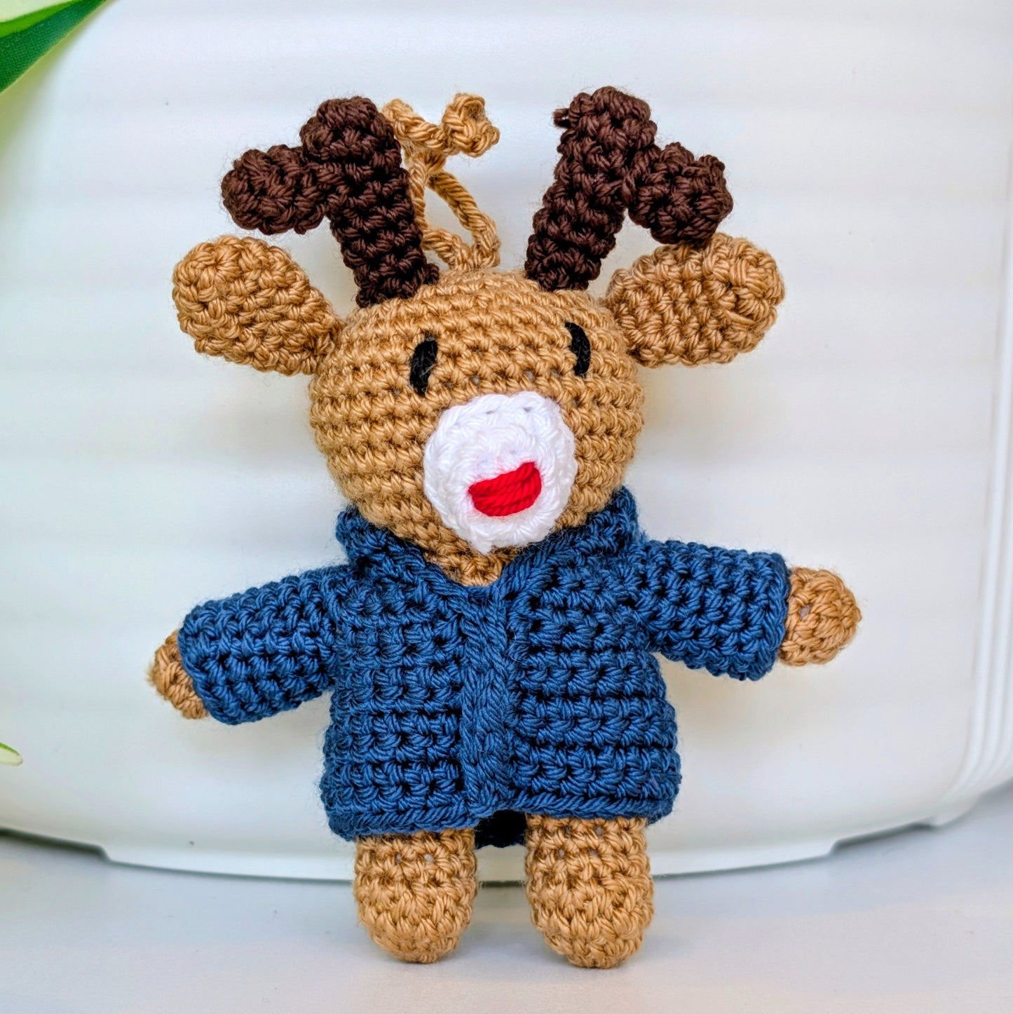 Deer in Jacket Amigurumi - Mini - Crochet Bag Charm