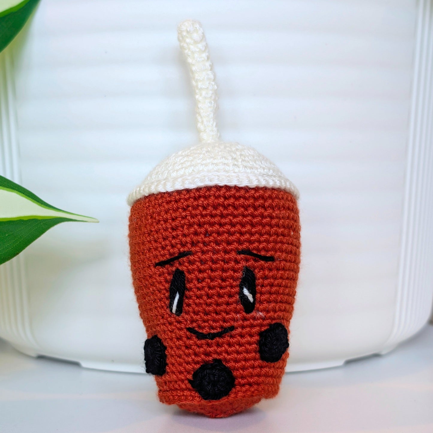 Boba Tea with Black Boba Amigurumi - Crochet Figurine