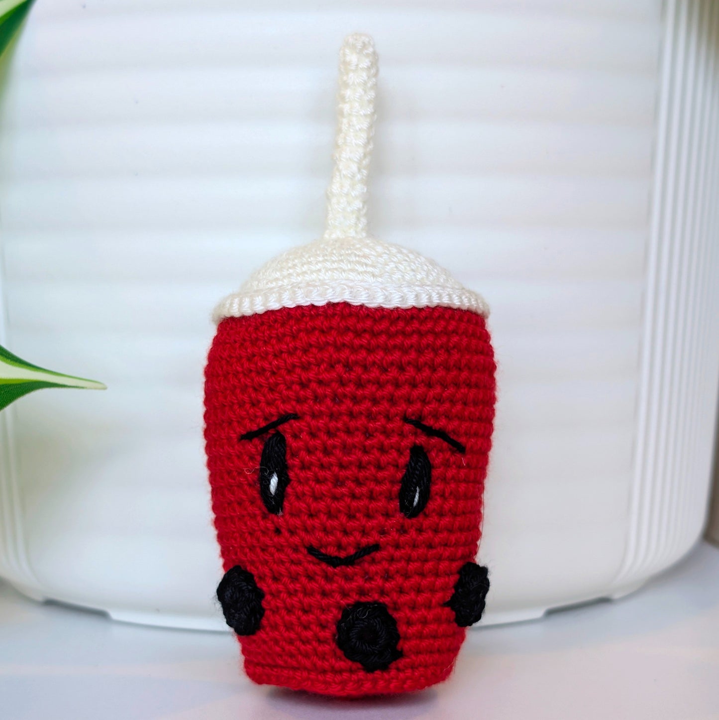 Boba Tea with Black Boba Amigurumi - Crochet Figurine