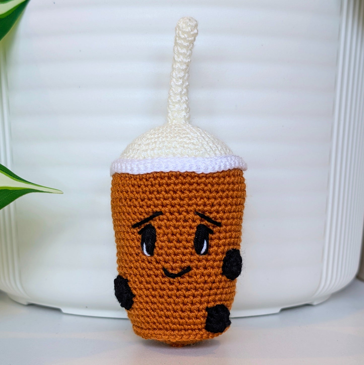 Boba Tea with Black Boba Amigurumi - Crochet Figurine