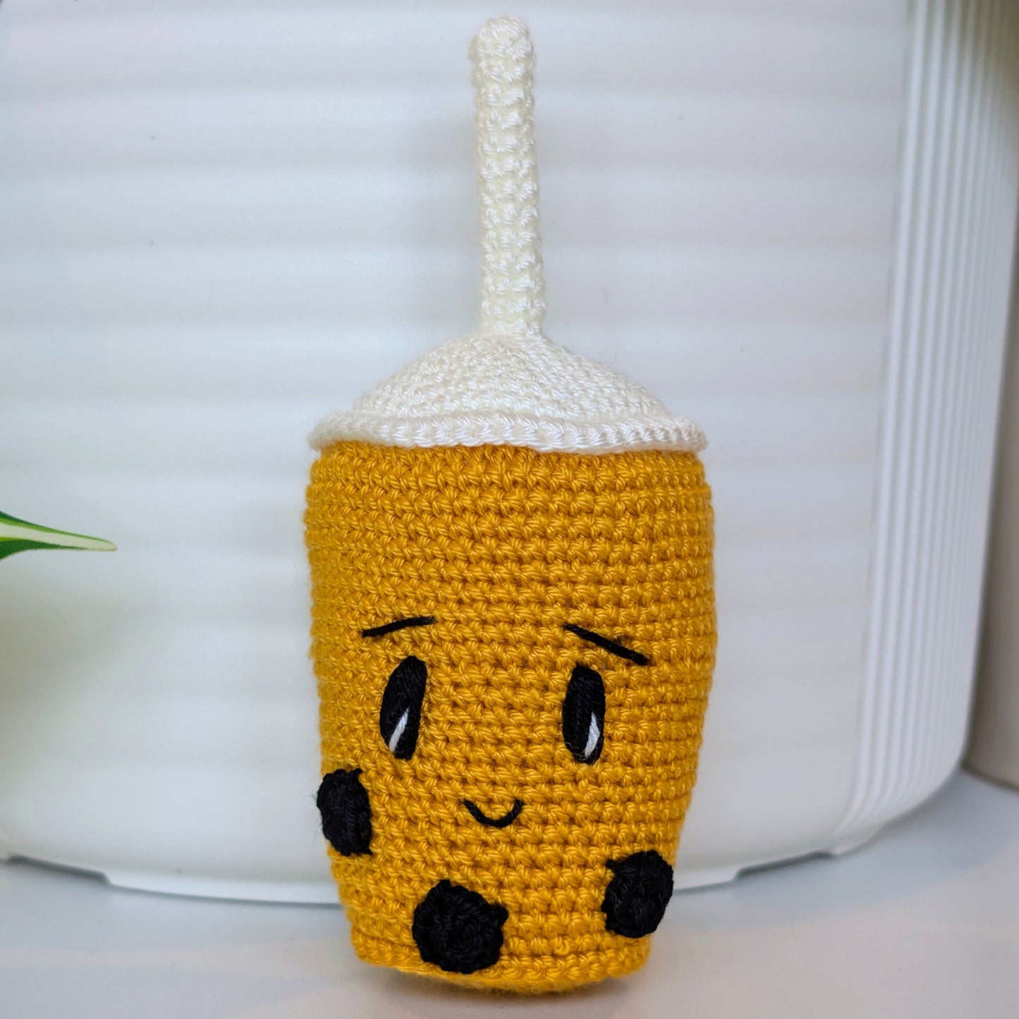 Boba Tea with Black Boba Amigurumi - Crochet Figurine
