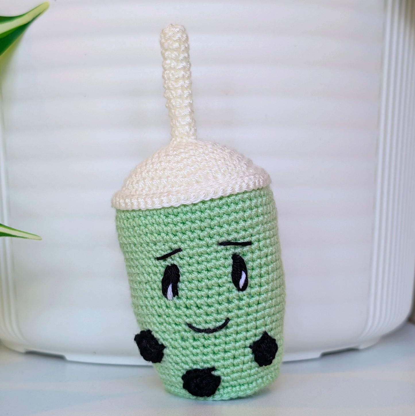 Boba Tea with Black Boba Amigurumi - Crochet Figurine