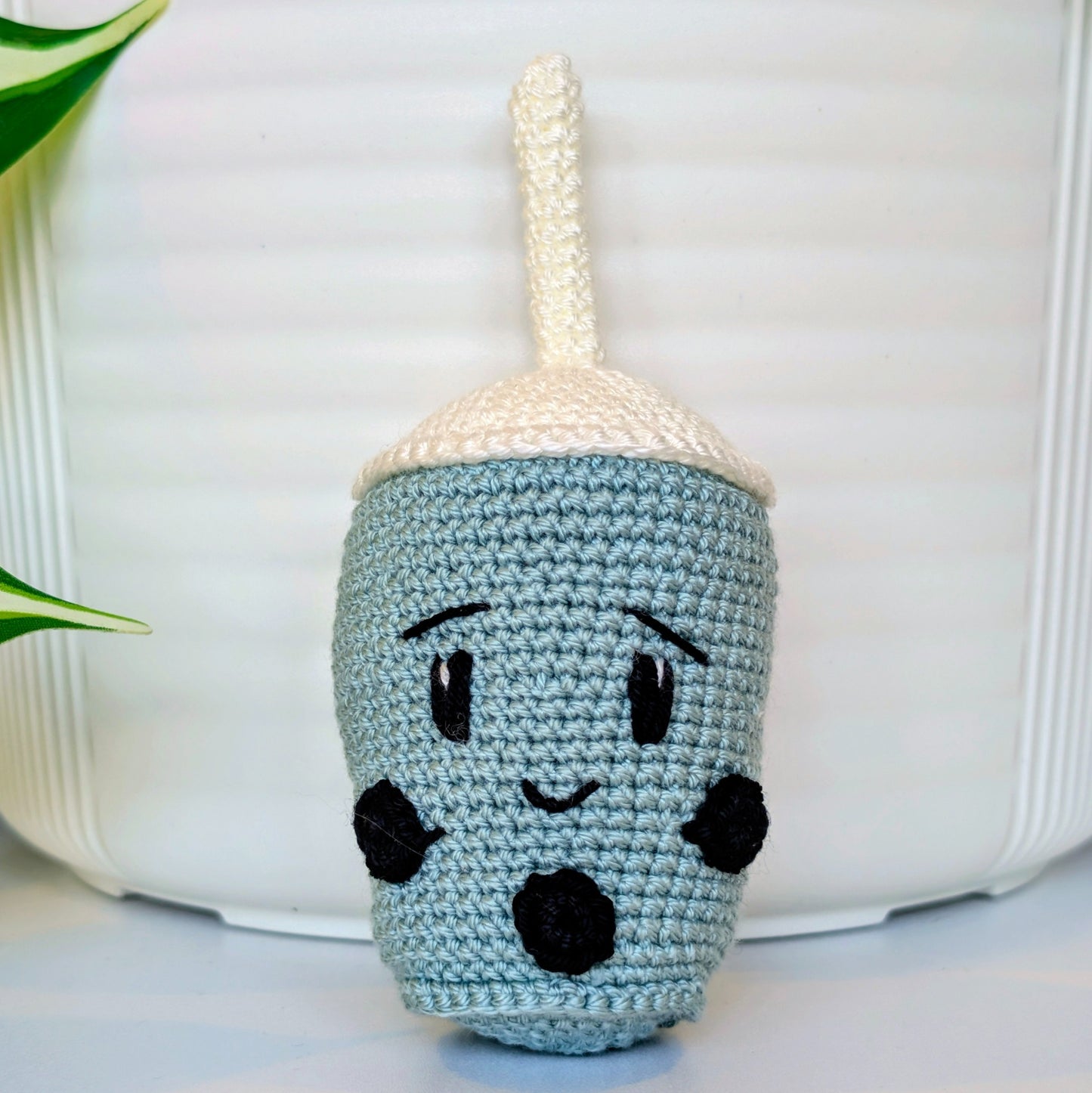 Boba Tea with Black Boba Amigurumi - Crochet Figurine