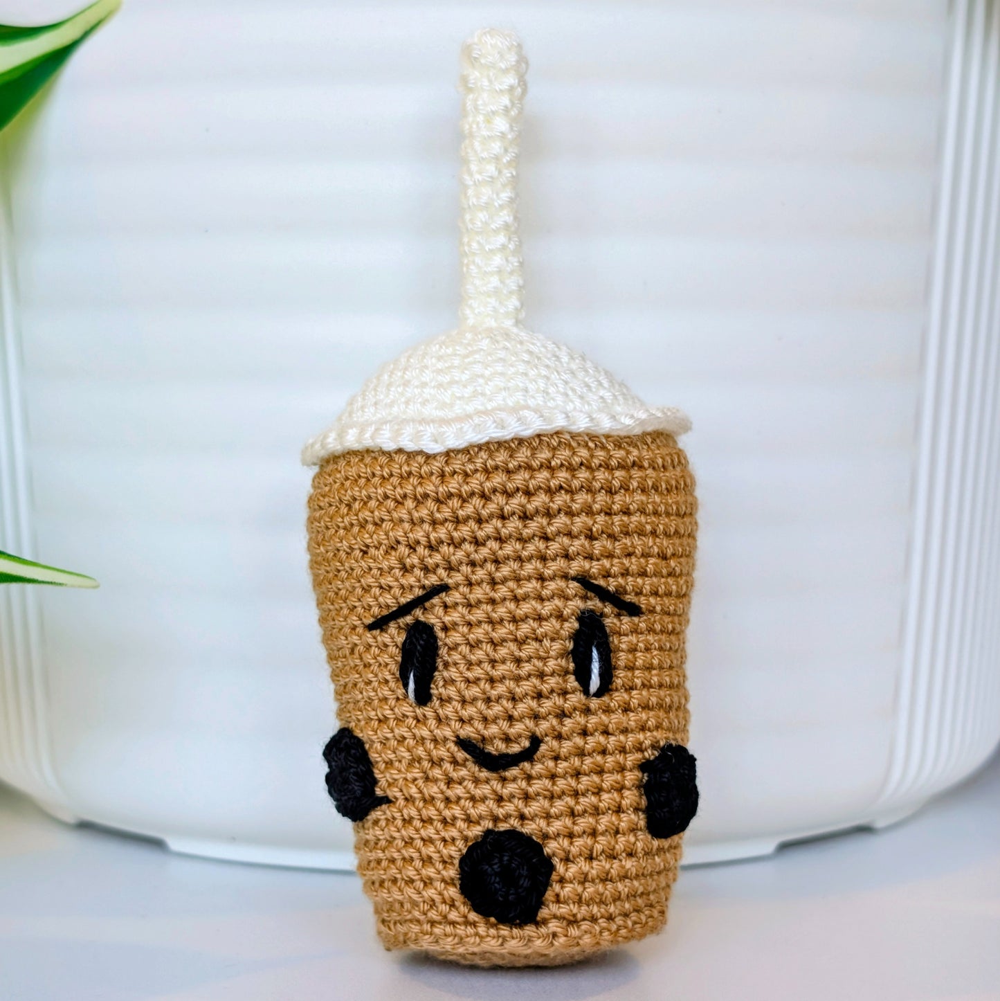 Boba Tea with Black Boba Amigurumi - Crochet Figurine