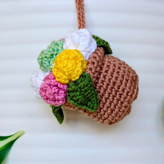 Crochet Flower Bouquet (Multicolor) Amigurumi - Crochet Bag Charm
