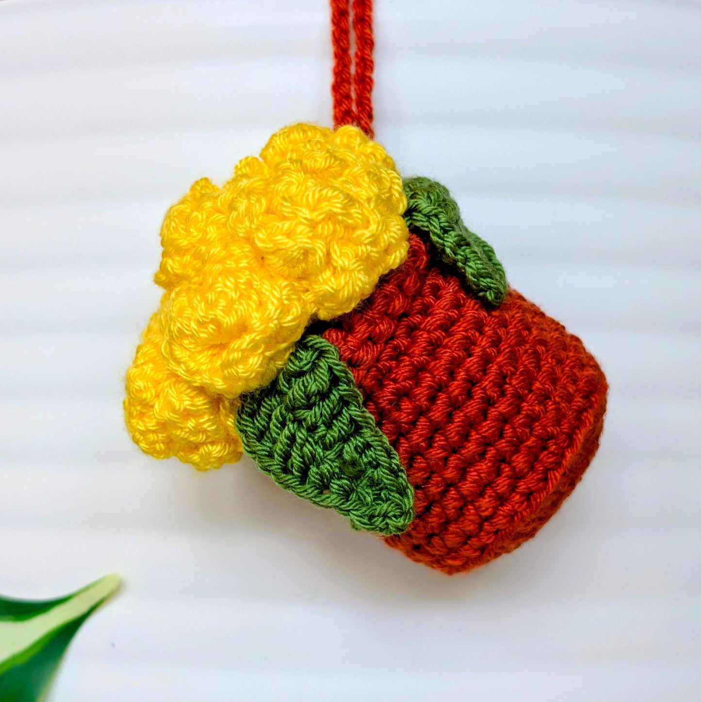 Yellow Rose Flower Bouquet - Crochet Charm