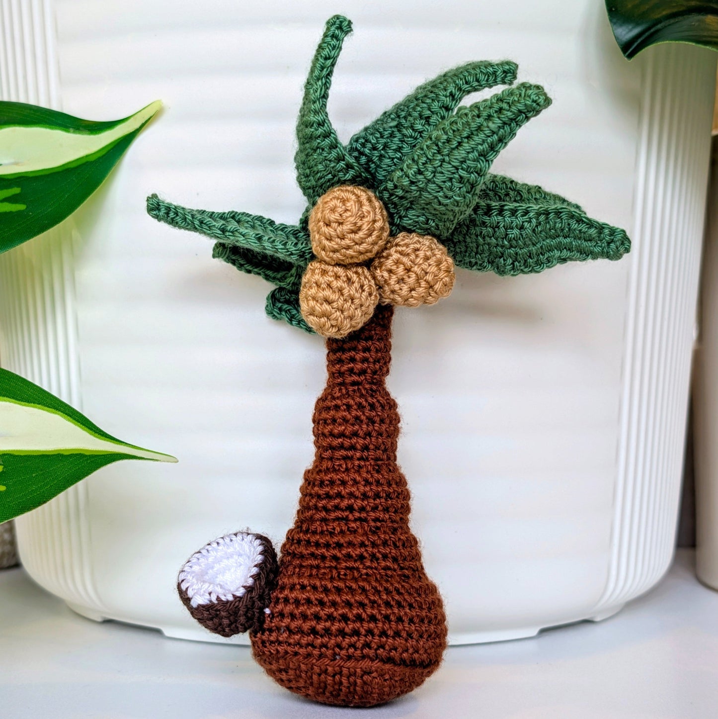 Crocheted Coconut Tree - Amigurumi Plush Decor