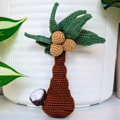 Crocheted Coconut Tree - Amigurumi Plush Decor
