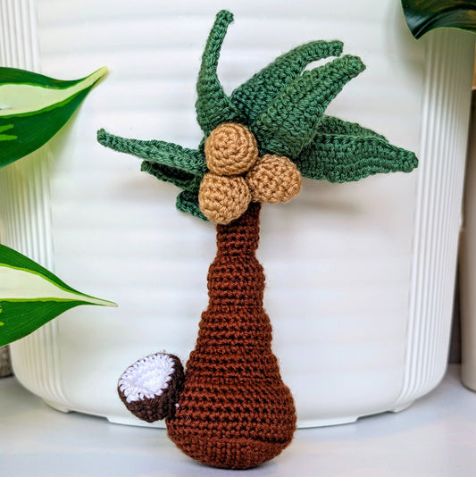 Crocheted Coconut Tree - Amigurumi Plush Decor