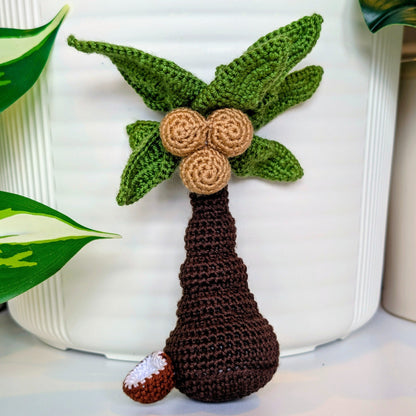 Crocheted Coconut Tree - Amigurumi Plush Decor
