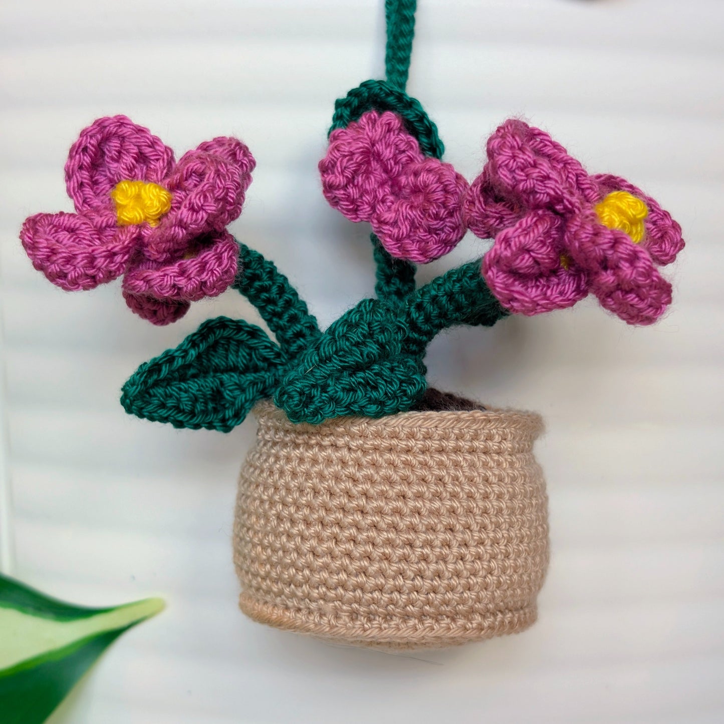 Blossom Plant (Beige Pot) - Crochet Plush Charm