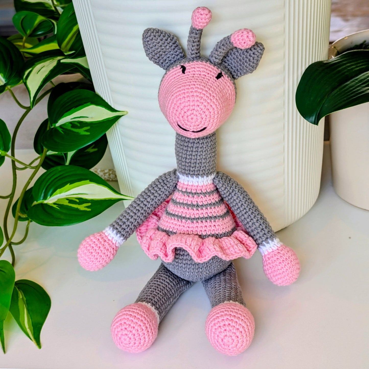 Giraffe in Dress Amigurumi - Handmade Crochet Plushie