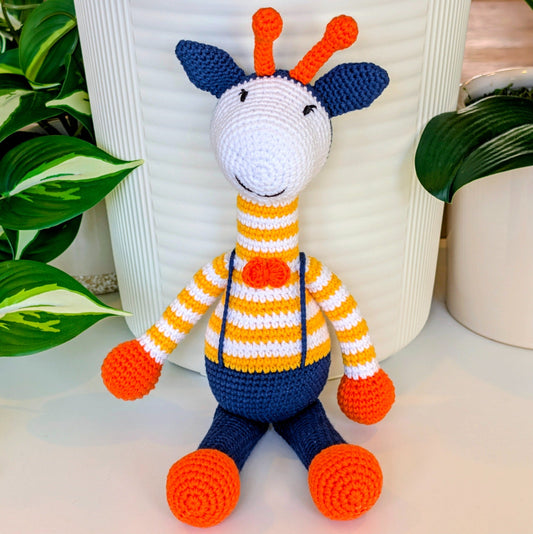 Giraffe in Pants Amigurumi - Handmade Crochet Plushie