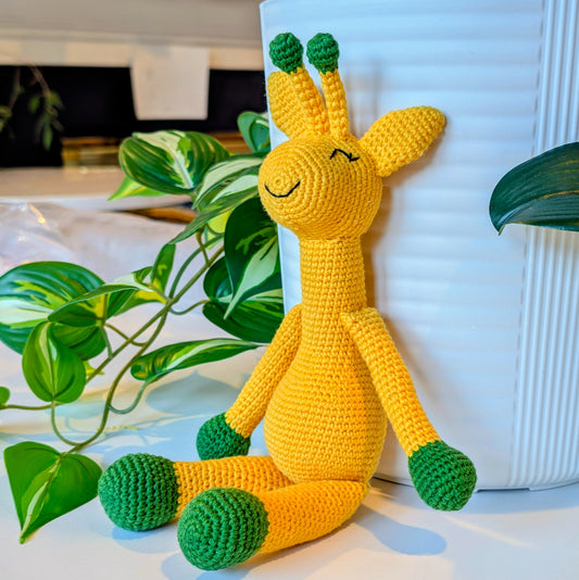 Giraffe Sitting Amigurumi - Handmade Crochet Plushie