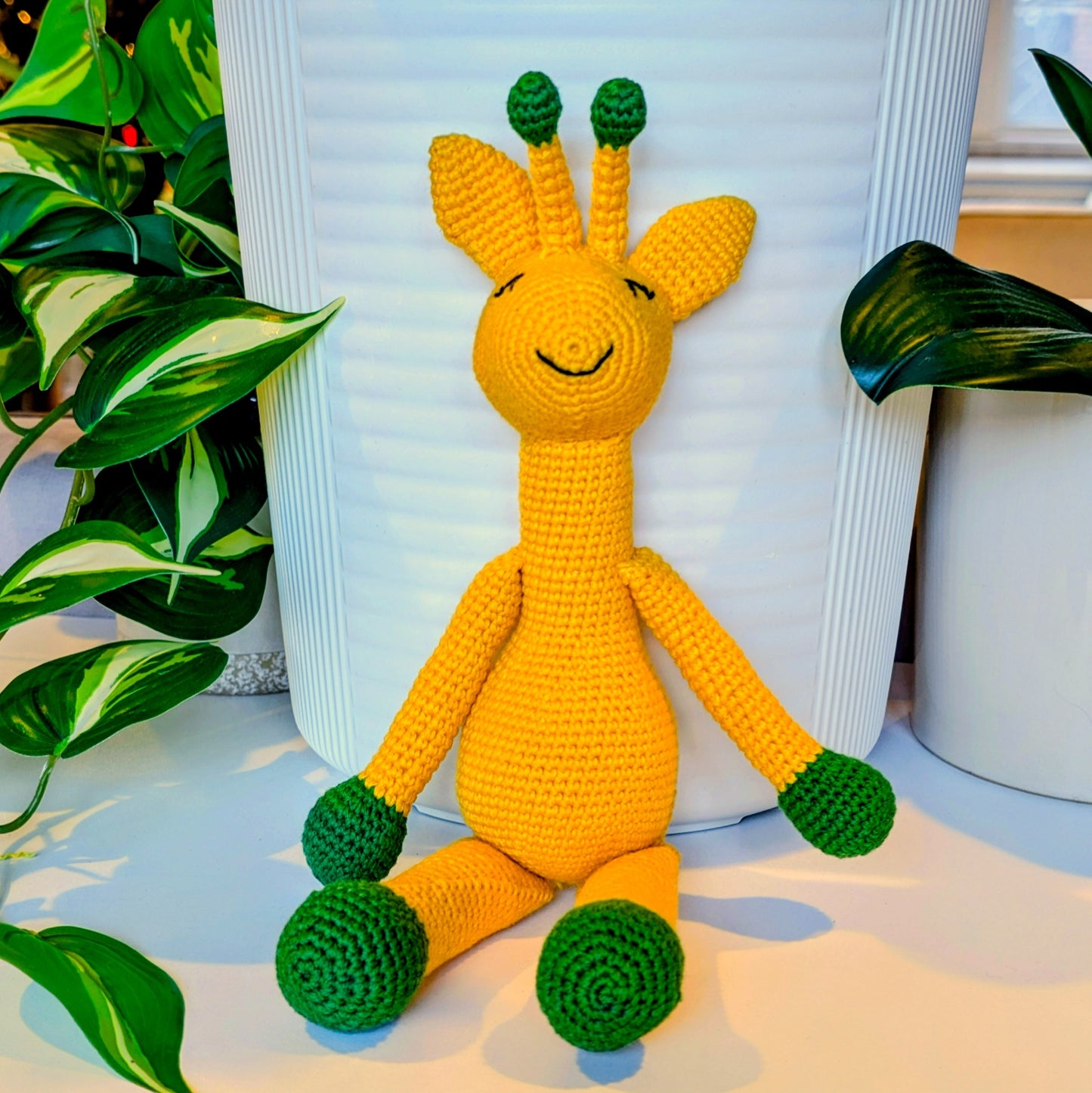 Giraffe Sitting Amigurumi - Handmade Crochet Plushie