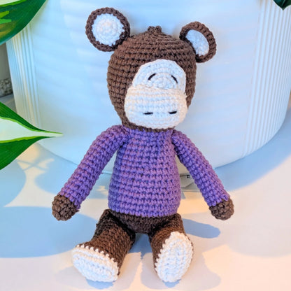Monkey in Sweater - Medium - Crochet Plushie