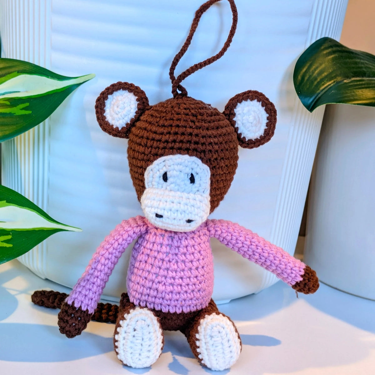 Monkey in Sweater - Medium - Crochet Plushie