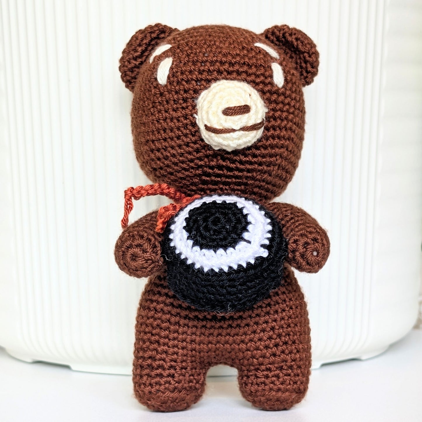 Bear Standing with Ball Amigurumi - Handmade Crochet Plushie