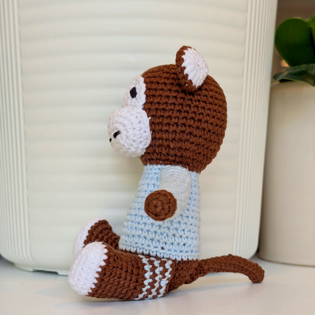 Monkey in Striped Pajamas - Medium - Crochet Plushie