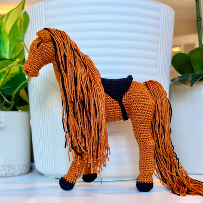 Horse (Ginger - Dual Color Mane) - Crochet Plush Animal