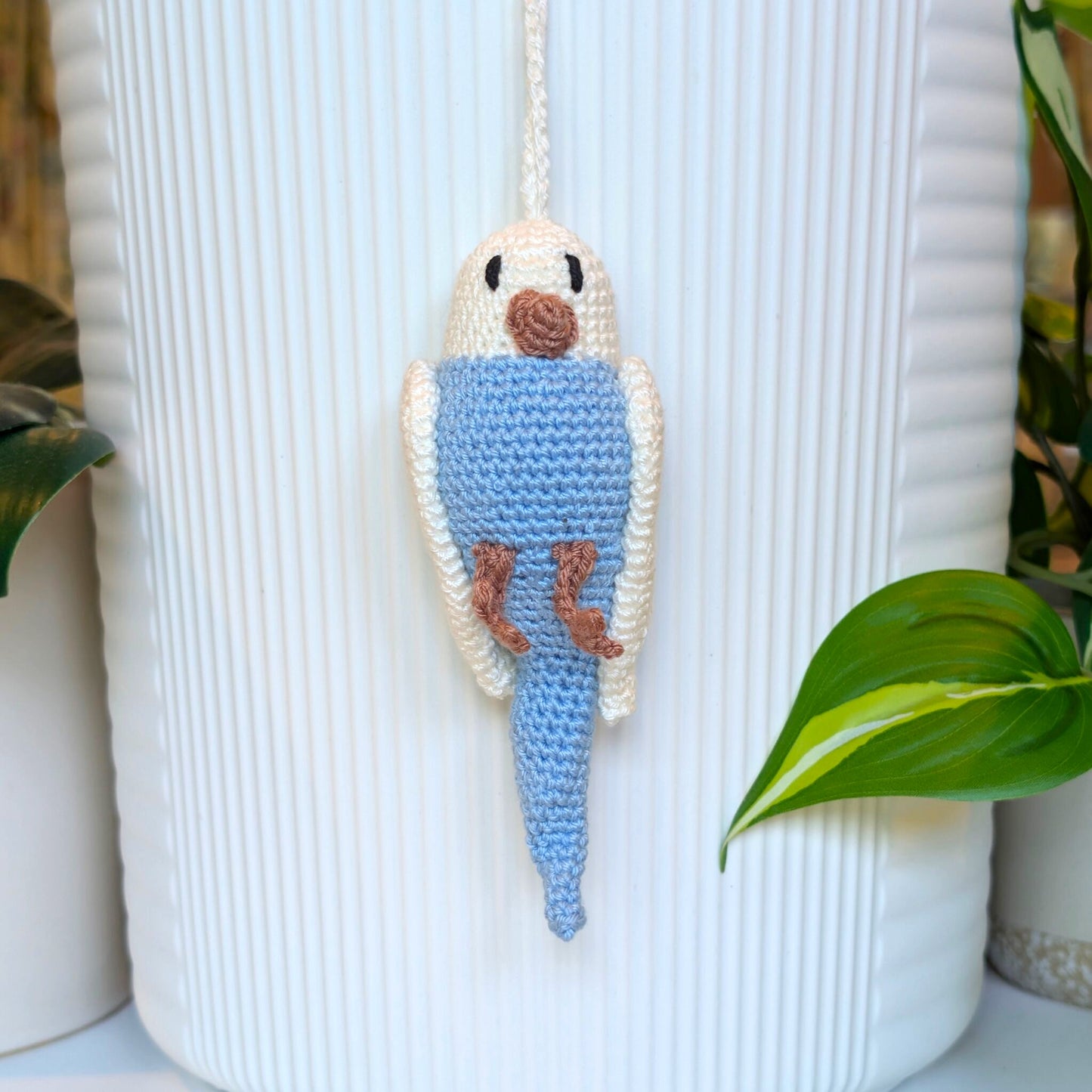 Parakeet Amigurumi - White Wings Crochet Bird
