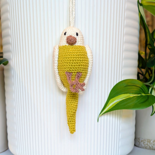 Parakeet Amigurumi - White Wings Crochet Bird