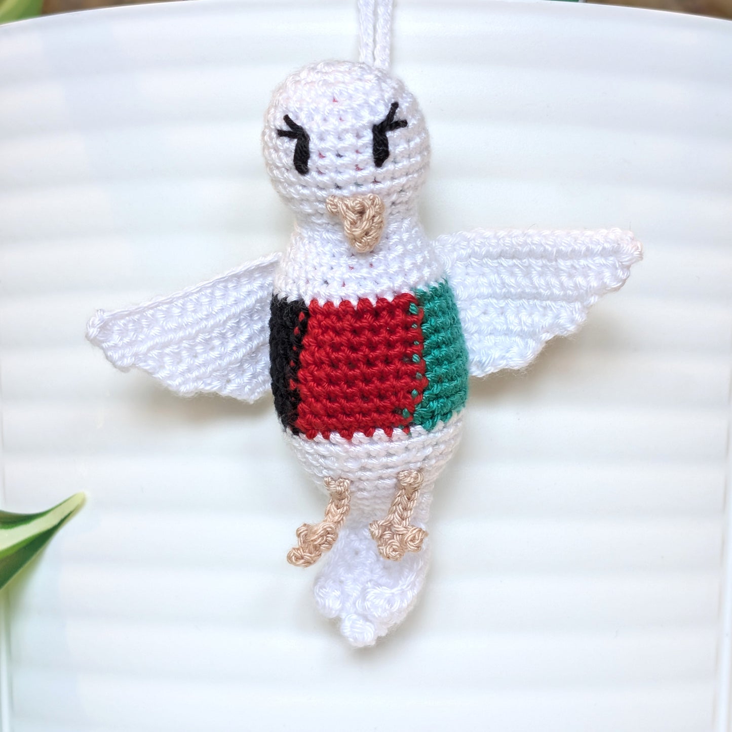 Peace Dove Amigurumi - Flags - Handmade Crochet Bag Charm