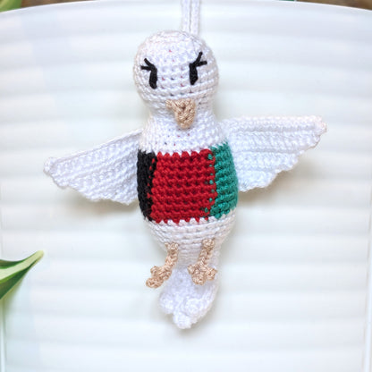 Peace Dove Amigurumi - Flags - Handmade Crochet Bag Charm
