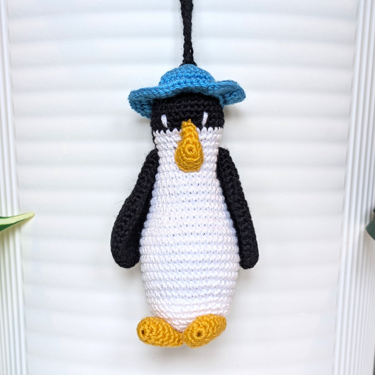 Penguin in Hat Amigurumi - Handmade Crochet Plush Charm