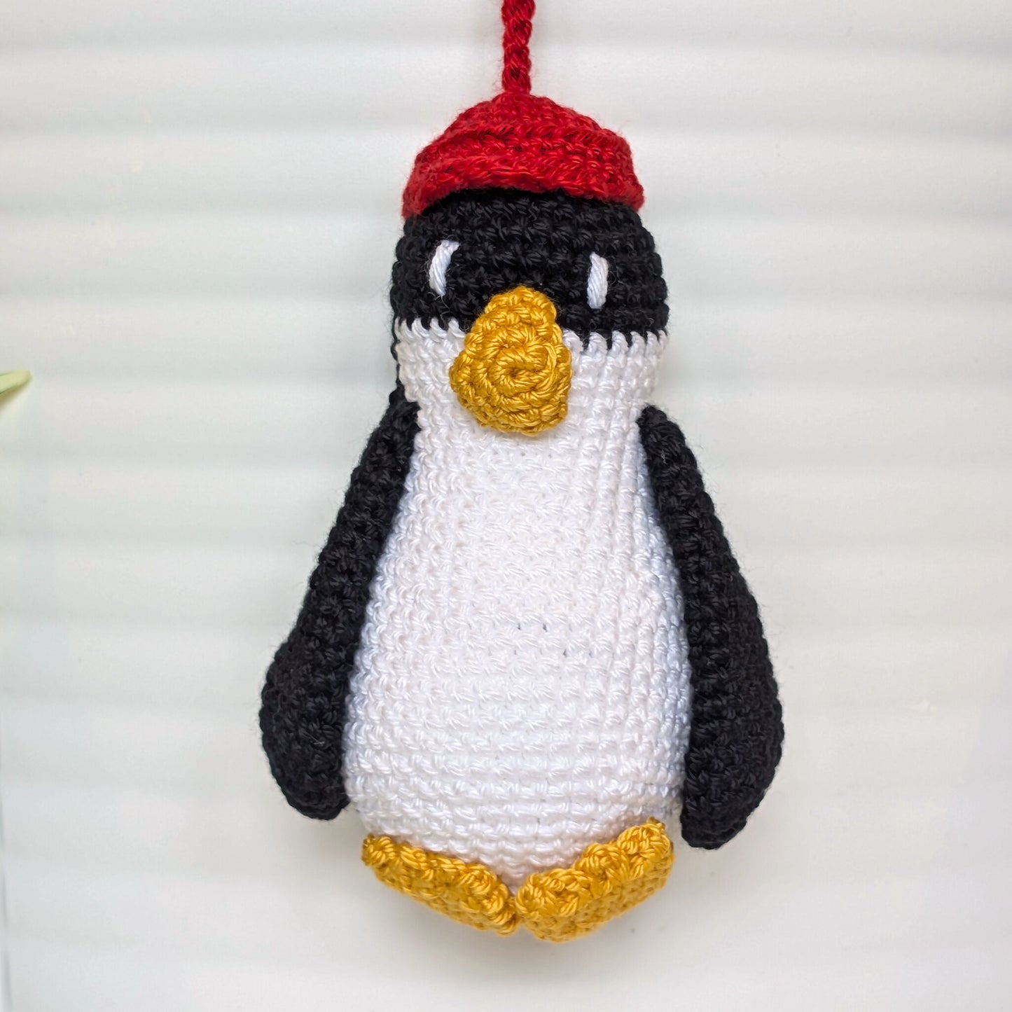 Penguin in Hat Amigurumi - Handmade Crochet Plush Charm