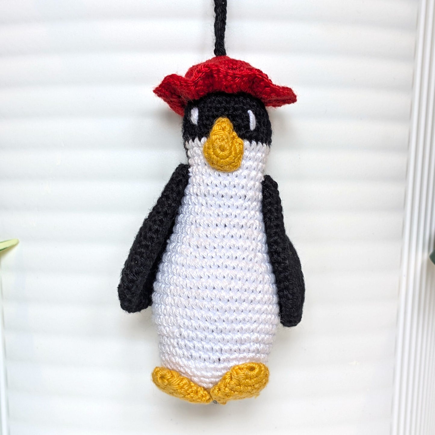 Penguin in Hat Amigurumi - Handmade Crochet Plush Charm
