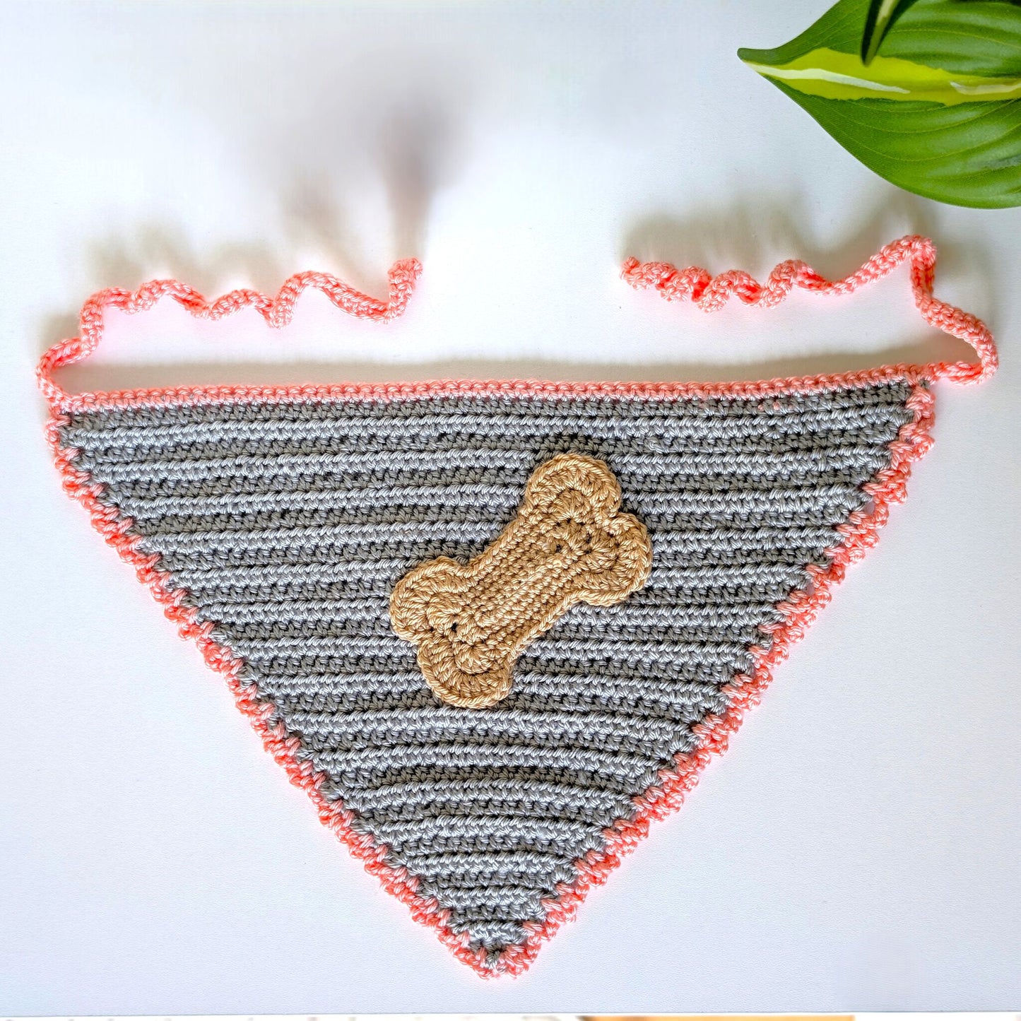 Pet Scarf - Gray and Pink Medium