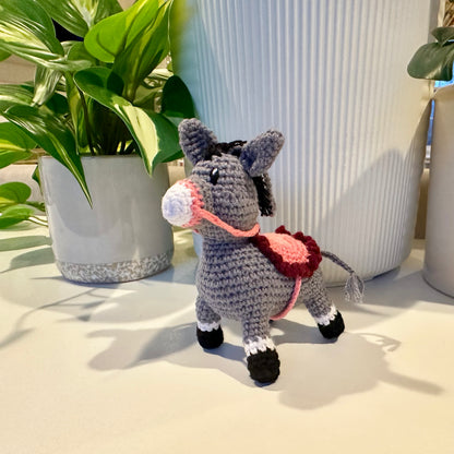 Donkey Amigurumi - Mini/Small - Crochet Plush Charm