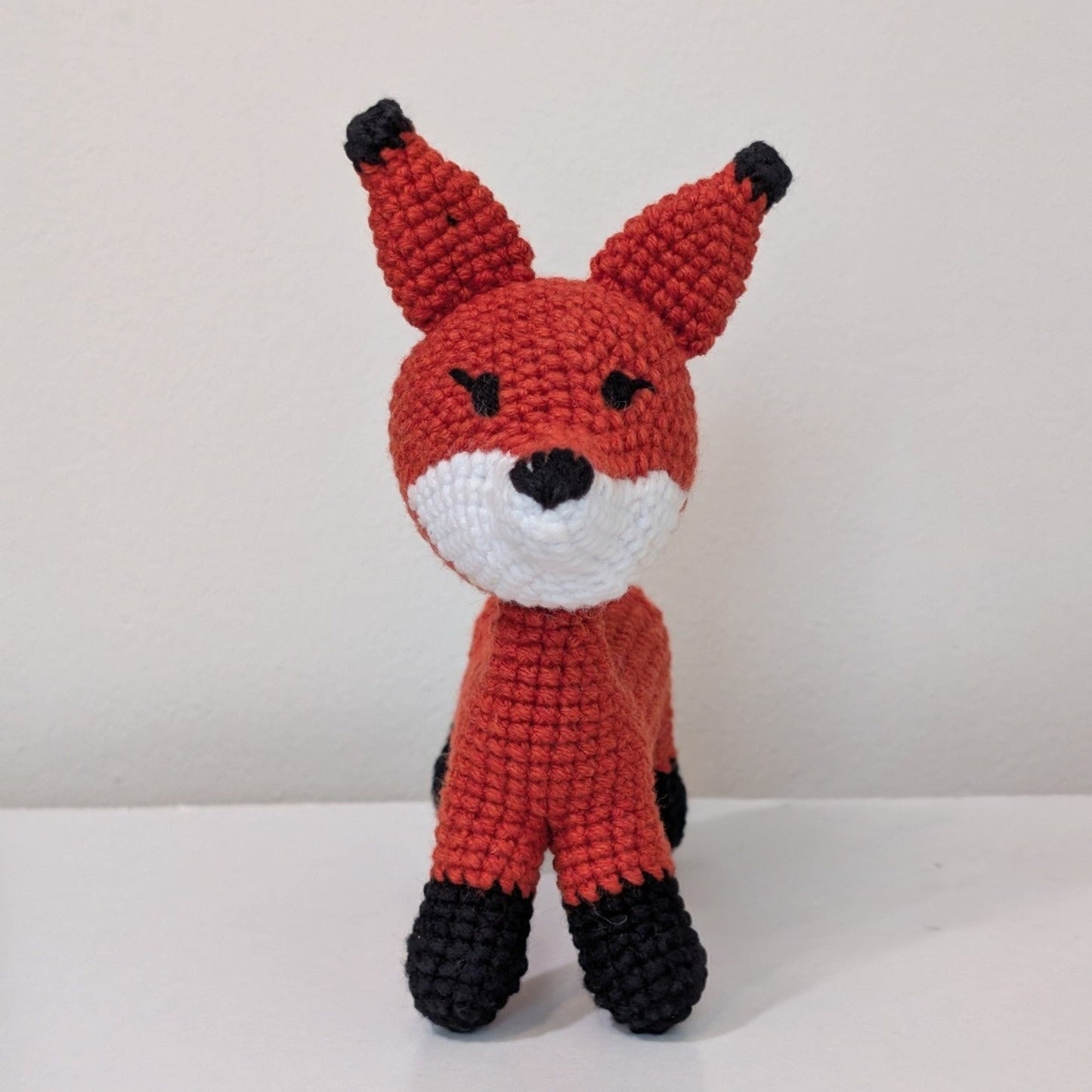 Red Fox Amigurumi on Four Legs - Crochet Plush Figurine