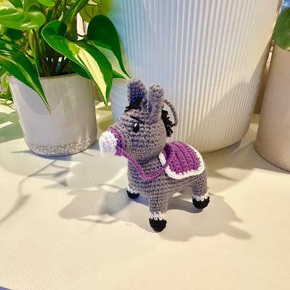 Donkey Amigurumi - Mini/Small - Crochet Plush Charm
