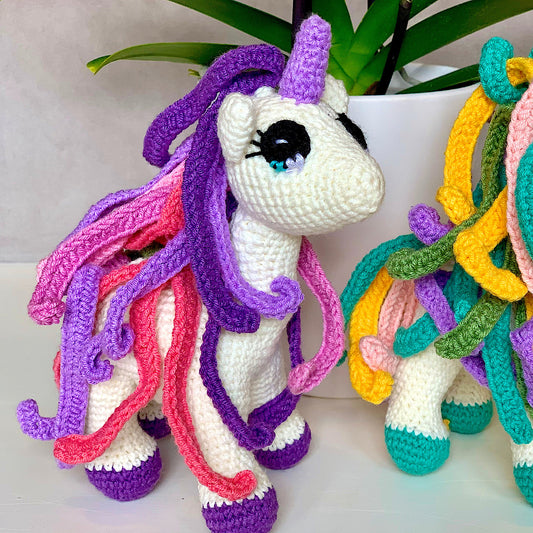Unicorn (Purple Foot) - Medium - Amigurumi Crochet Plushie
