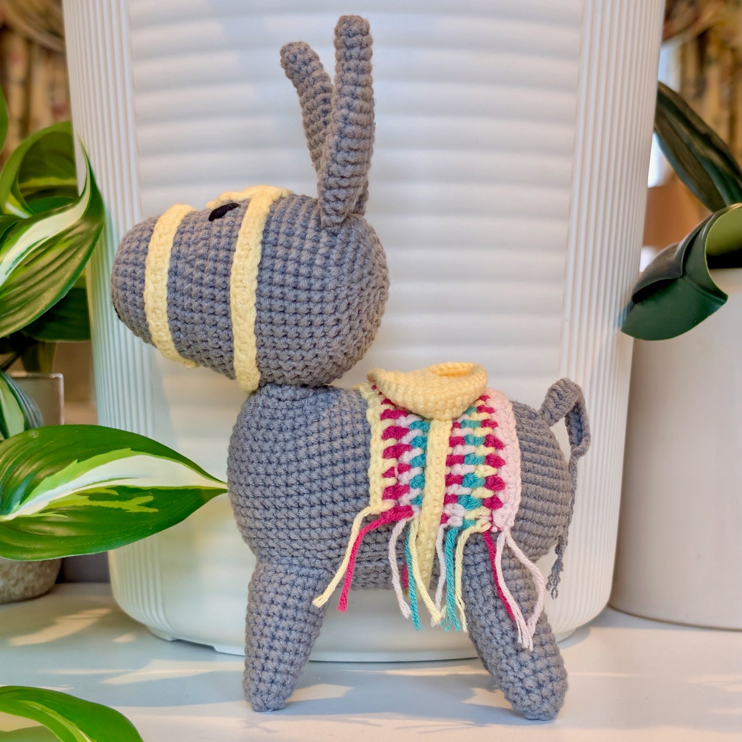 Andalusian Donkey (Yellow Saddle) - ML Crochet Plushie